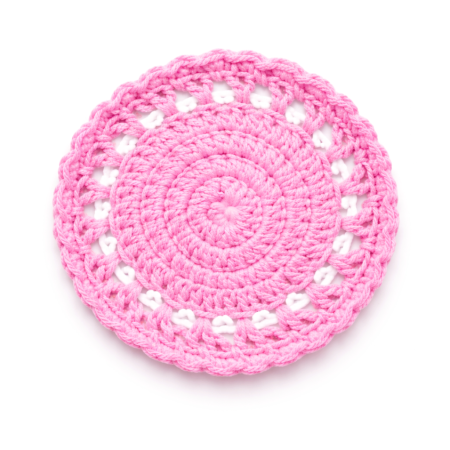 Pink Crochet Coaster Handcrafted Cotton Yarn Doily